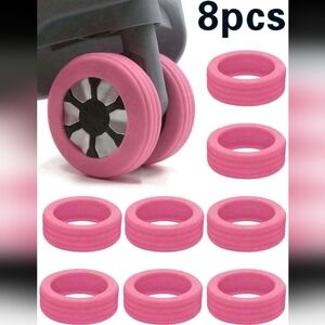 3/$15 - NWOT 8 Pieces/Set Luggage Wheel Covers, Pink